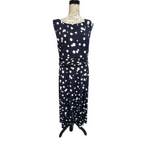 Jessica Howard Dress, Polka Dot, Size 12 Ruched Detail. Excellent Condition!